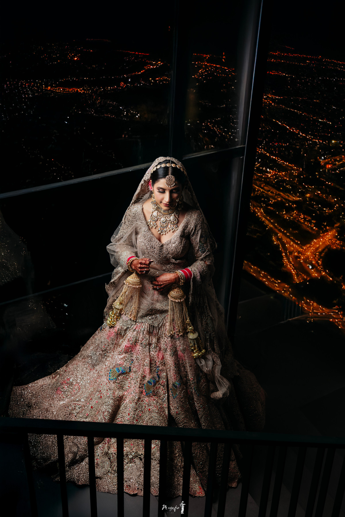 A bridal portrait in the evening light